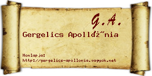 Gergelics Apollónia névjegykártya